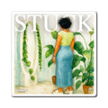 STUCK Plant Lady Magnet — Illustrated Indoor Jungle Refrigerator Magnet